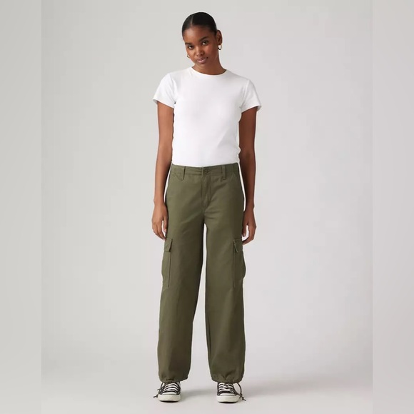 Levi's Pants - Levi’s ’94 Baggy Army Green Cotton Twill Cargo Jogger‎ Utility Pants Size 27